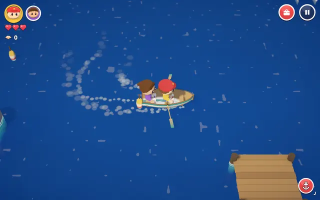 Steering Grandpa's boat across Lantern Bay